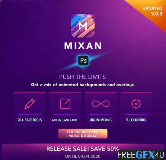 Mixan Photoshop Plugin for Animated Backgrounds and Overlays